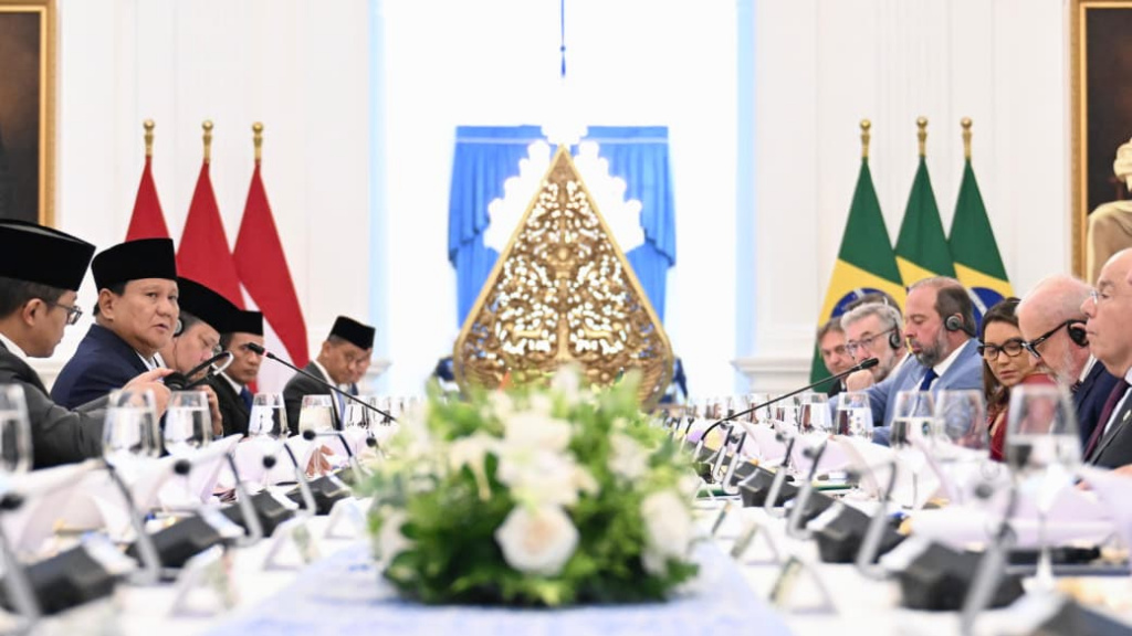 Presiden Prabowo menerima kunjungan kenegaraan Presiden Brazil Lula da Silva di Istana Merdeka (Ashar/Foto: BiroSetpres/SinPo.id)