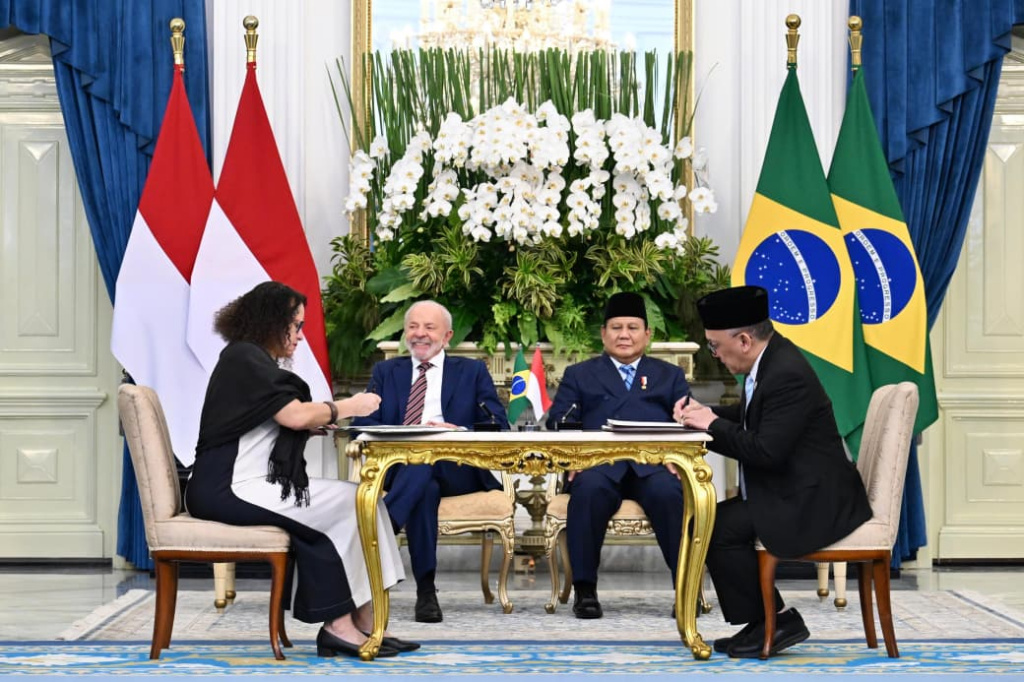 Presiden Prabowo menerima kunjungan kenegaraan Presiden Brazil Lula da Silva di Istana Merdeka (Ashar/Foto: BiroSetpres/SinPo.id)