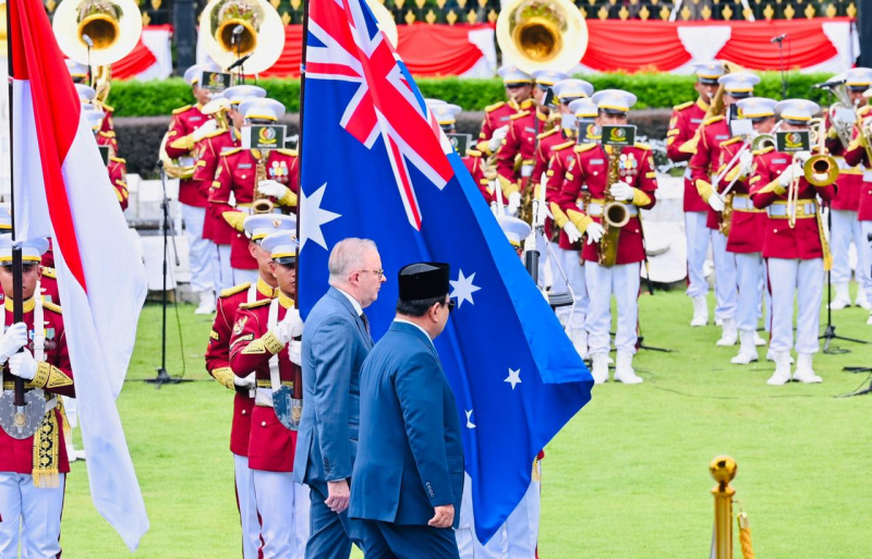 Presiden Prabowo Subianto menerima kunjungan kenegaraan PM Australia Anthony Albanese di Istana Merdeka (Ashar/Foto:Laily-Biro Setpres/SinPo.id)