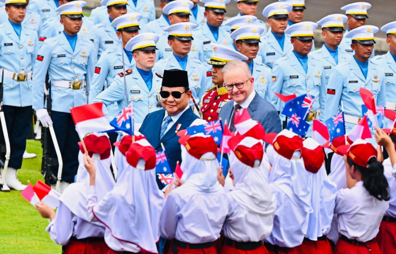Presiden Prabowo Subianto menerima kunjungan kenegaraan PM Australia Anthony Albanese di Istana Merdeka (Ashar/Foto:Laily-Biro Setpres/SinPo.id)