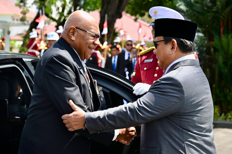 Presiden Prabowo Subianto menerima kunjungan PM Fiji Sitiveni Rabuka di Istana (Ashar/Foto:Cahyo Setpres/SinPo.id)