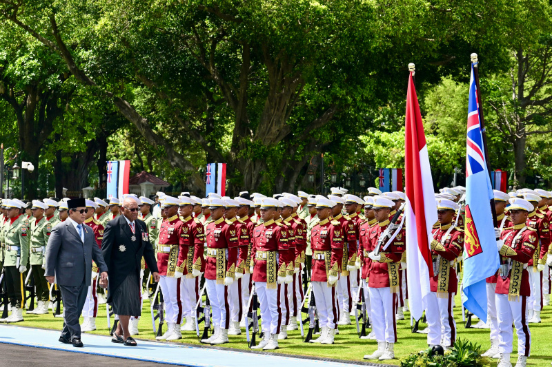 Presiden Prabowo Subianto menerima kunjungan PM Fiji Sitiveni Rabuka di Istana (Ashar/Foto:Cahyo Setpres/SinPo.id)