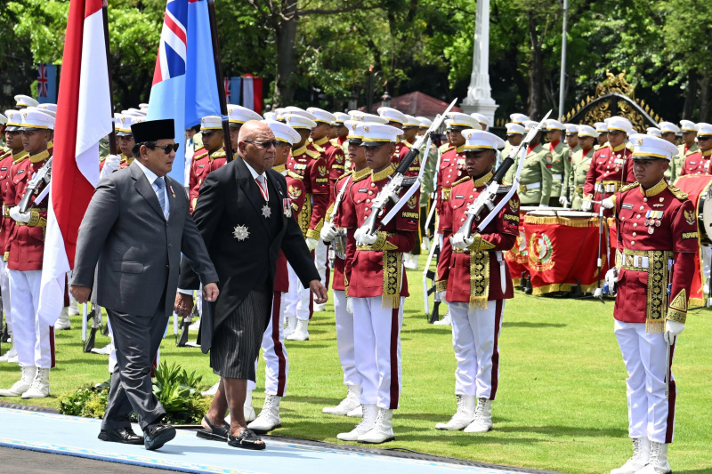 Presiden Prabowo Subianto menerima kunjungan PM Fiji Sitiveni Rabuka di Istana (Ashar/Foto:Cahyo Setpres/SinPo.id)