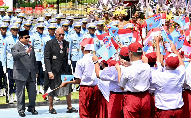 Presiden Prabowo Subianto menerima kunjungan PM Fiji Sitiveni Rabuka di Istana (Ashar/Foto:Cahyo Setpres/SinPo.id)