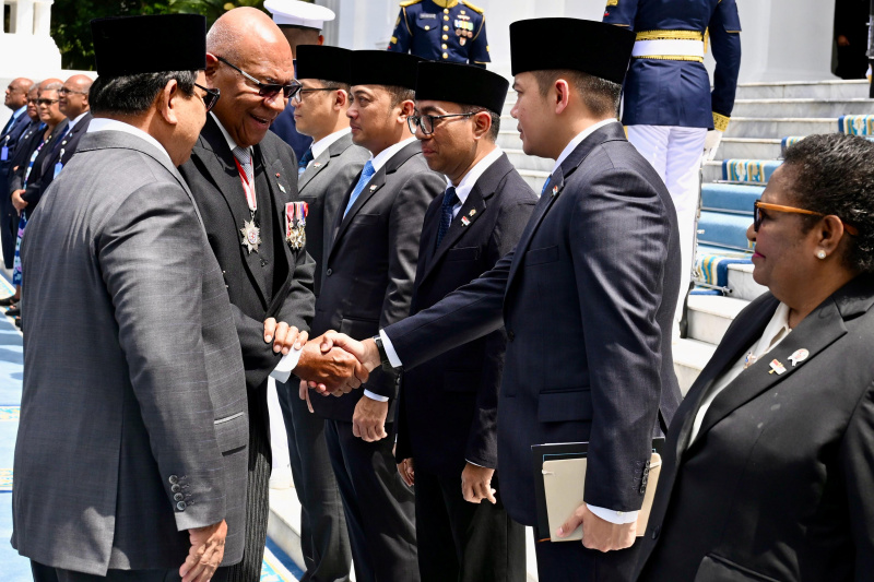 Presiden Prabowo Subianto menerima kunjungan PM Fiji Sitiveni Rabuka di Istana (Ashar/Foto:Cahyo Setpres/SinPo.id)