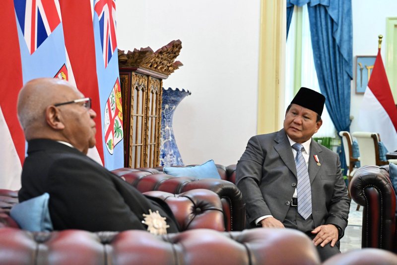 Presiden Prabowo Subianto menerima kunjungan PM Fiji Sitiveni Rabuka di Istana (Ashar/Foto:Cahyo Setpres/SinPo.id)
