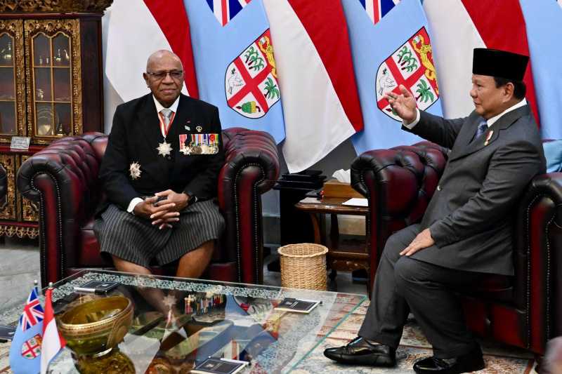 Presiden Prabowo Subianto menerima kunjungan PM Fiji Sitiveni Rabuka di Istana (Ashar/Foto:Cahyo Setpres/SinPo.id)