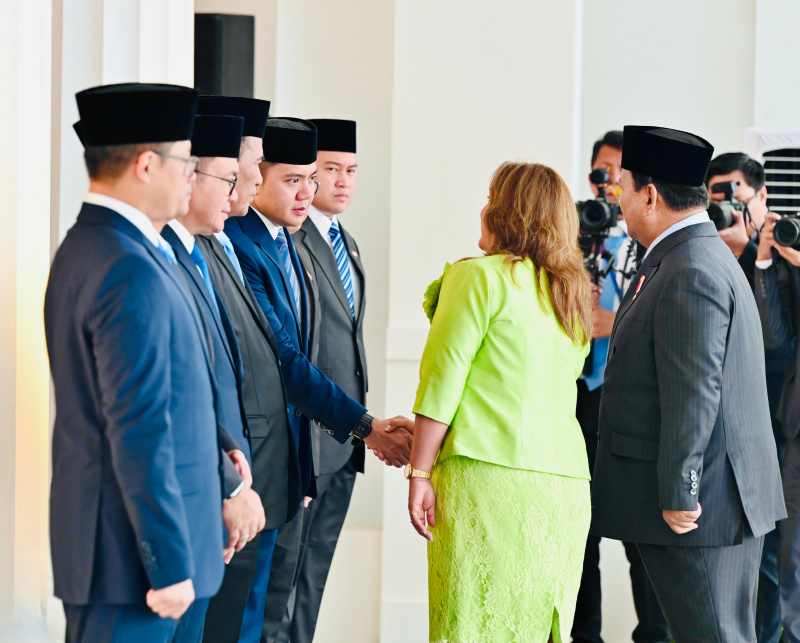 Presiden Prabowo menerima kunjungan kenegaraan Presiden Peru Dina Ercilia Boluarte Zegarra di Istana Merdeka (Ashar/Foto:LailyRachev Biro Setpres/SinPo.id)