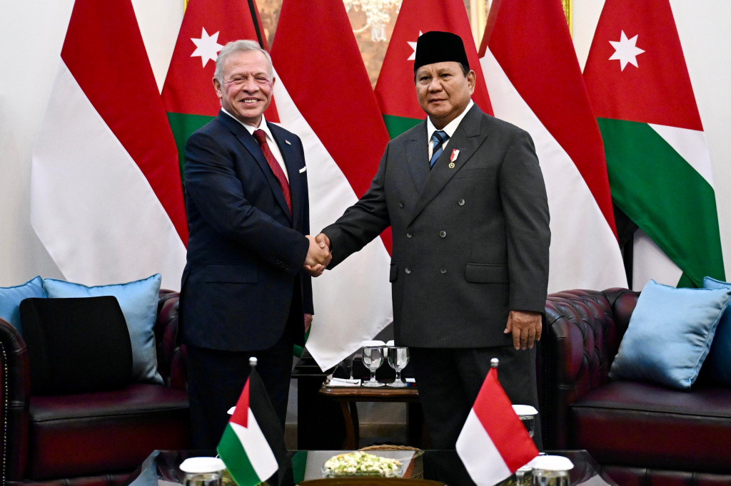 Presiden Prabowo Subianto menerima kunjungan kenegaraan Raja YordaniaHasyimiah Abdullah II Ibnu Al Hussein di Istana Merdeka (Ashar/Foto: BiroSetpres/SinPo.id)