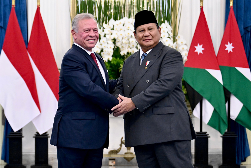 Presiden Prabowo Subianto menerima kunjungan kenegaraan Raja YordaniaHasyimiah Abdullah II Ibnu Al Hussein di Istana Merdeka (Ashar/Foto: BiroSetpres/SinPo.id)