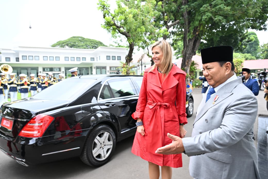 Presiden Prabowo Subianto menerima kunjungan kenegaraan Ratu Maxima dari Kerajaan Belanda di Istana Merdeka (Ashar/Foto: BiroSetpres/SinPo.id)