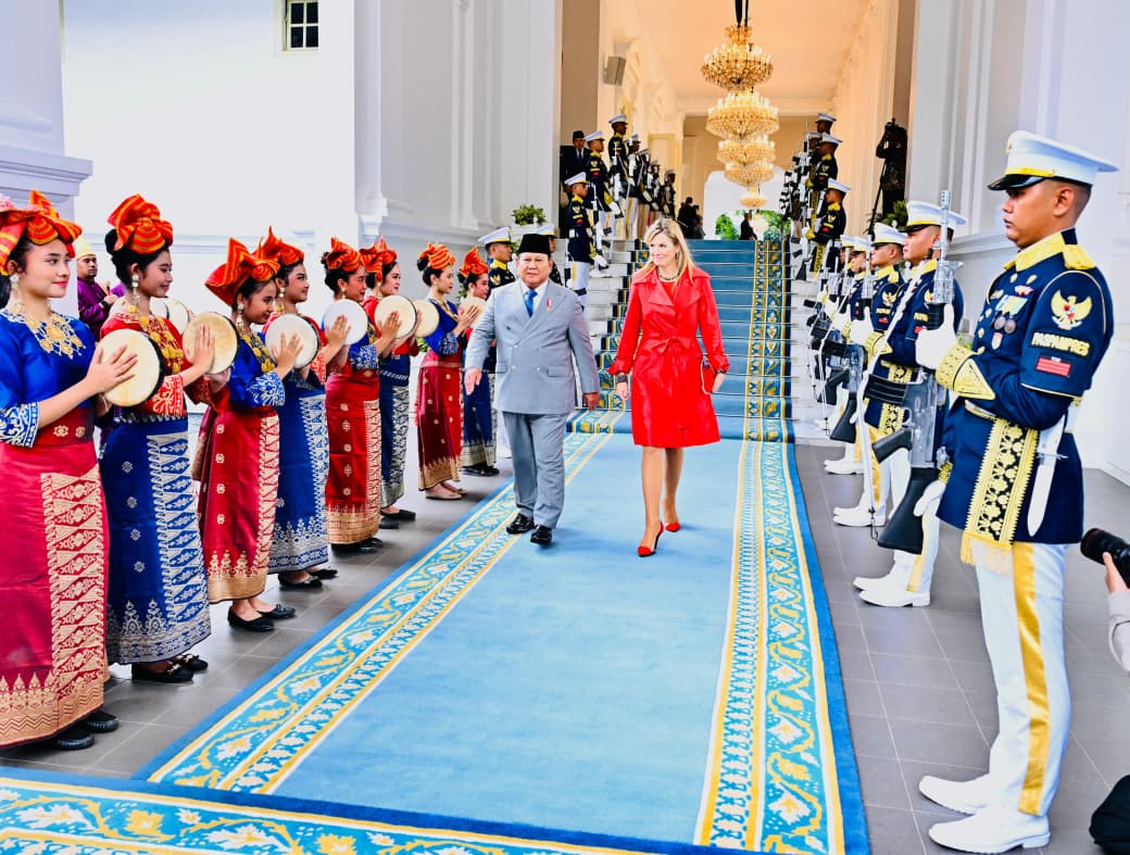 Presiden Prabowo Subianto menerima kunjungan kenegaraan Ratu Maxima dari Kerajaan Belanda di Istana Merdeka (Ashar/Foto: BiroSetpres/SinPo.id)