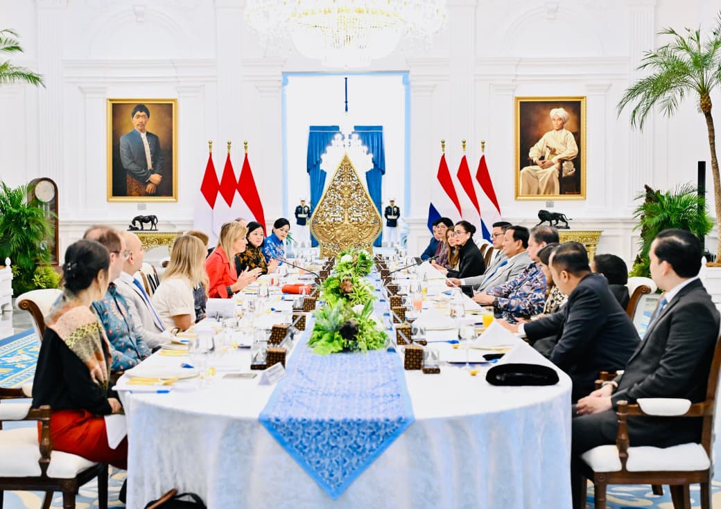 Presiden Prabowo Subianto menerima kunjungan kenegaraan Ratu Maxima dari Kerajaan Belanda di Istana Merdeka (Ashar/Foto: BiroSetpres/SinPo.id)