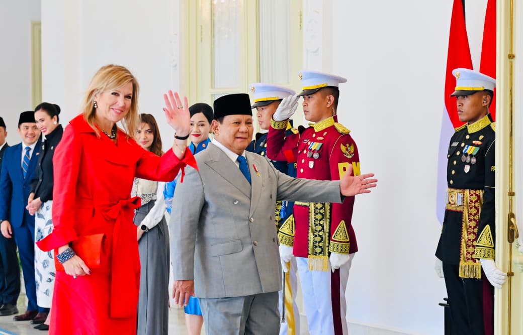 Presiden Prabowo Subianto menerima kunjungan kenegaraan Ratu Maxima dari Kerajaan Belanda di Istana Merdeka (Ashar/Foto: BiroSetpres/SinPo.id)