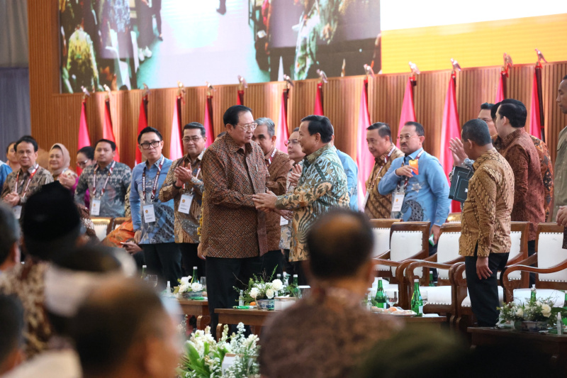 Presiden Prabowo mengundang para pemimpin KIM Plus untuk bersilaturahmi setelah Pilpres dan juga dalam peringati HUT Gerindra ke-17 (Ashar/SinPo.id)
