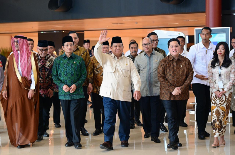 Presiden Prabowo Subianto meresmikan terminal khusus Haji dan Umrah 2F di Bandara Internasional Soekarno Hatta (Ashar/Foto:Muchlis Jr-Setpres/SinPo.id)