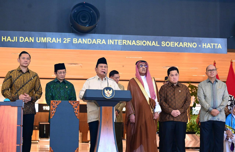 Presiden Prabowo Subianto meresmikan terminal khusus Haji dan Umrah 2F di Bandara Internasional Soekarno Hatta (Ashar/Foto:Muchlis Jr-Setpres/SinPo.id)