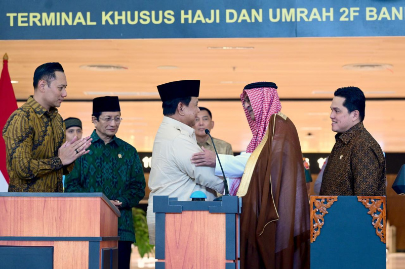 Presiden Prabowo Subianto meresmikan terminal khusus Haji dan Umrah 2F di Bandara Internasional Soekarno Hatta (Ashar/Foto:Muchlis Jr-Setpres/SinPo.id)