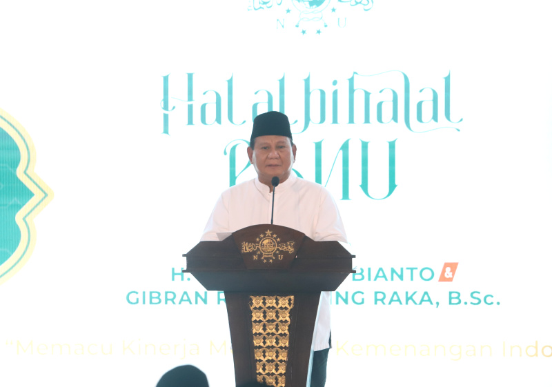 Presiden terpilih Prabowo Subianto dan Wakil Presiden terpilih Gibran Rakabuming Raka menghadiri  acara halal bihalal PBNU (Ashar/SinPo.id)