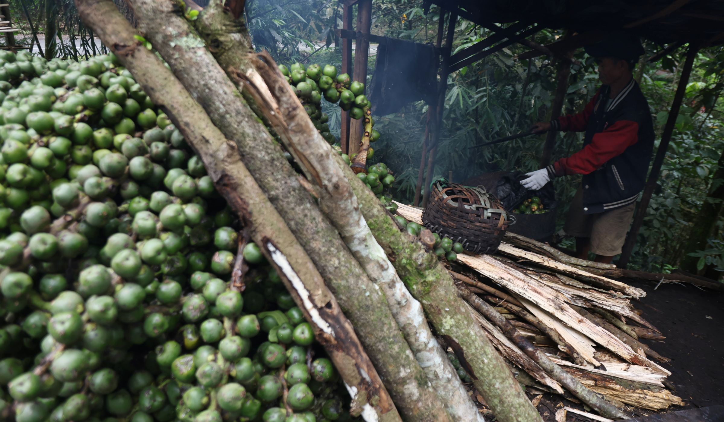 Perajin kolang kaling Tasikmalaya. (Agus Priatna/SinPo.id)