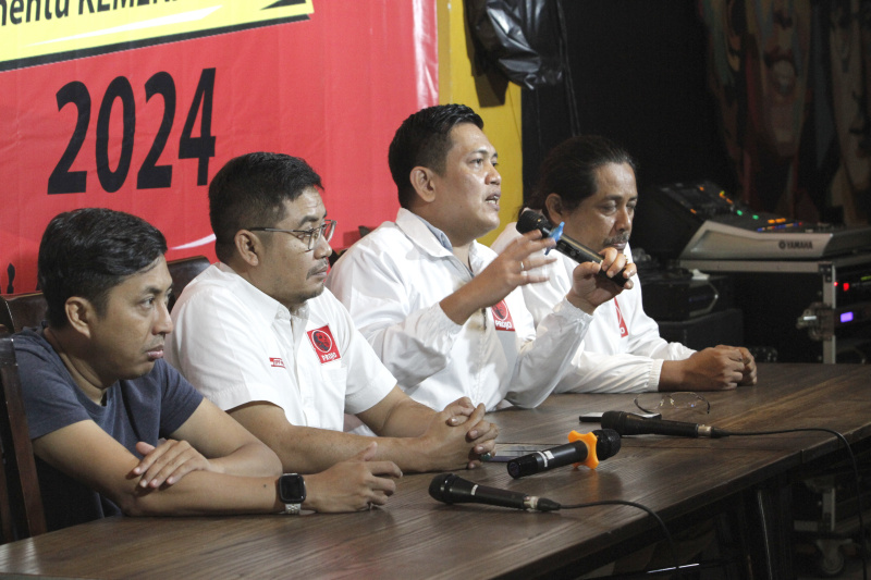 Projo menggelar jumpa pers terkait persiapan Rakernas VI (Ashar/SinPo.id)