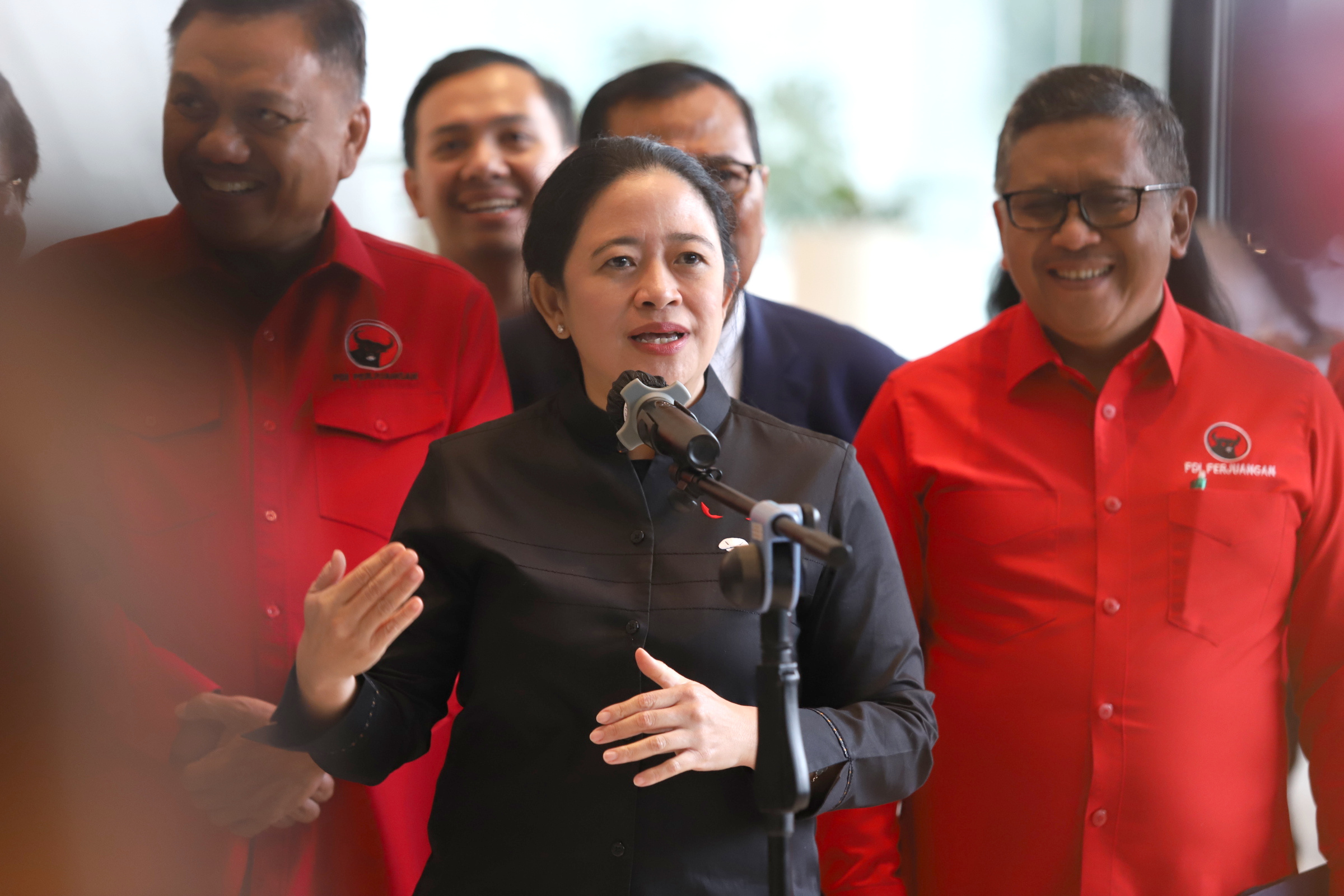 Ketua DPP PDIP Puan Maharani Mendatangi Tower Nasdem untuk bersilaturahmi kerja sama politik (Ashar/SinPo.id)