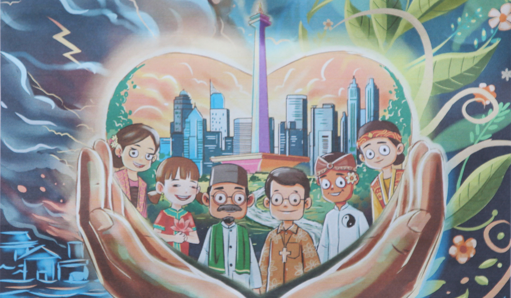 Seniman membuat mural di TIM, Jakarta. (Agus Priatna/SinPo.id)