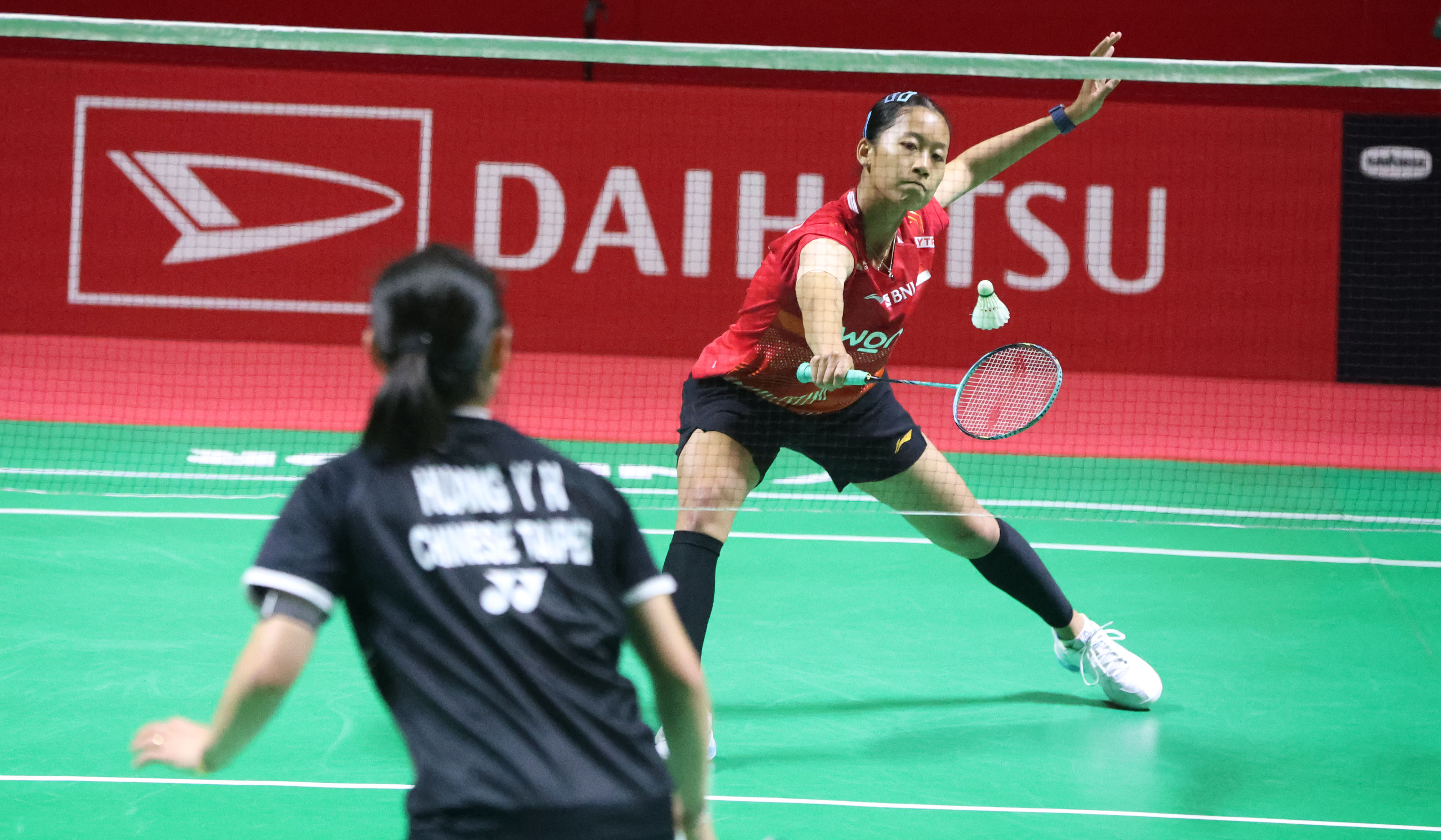 Tunggal putri Indonesia, Putri Kusuma Wardani, di ajang Indonesia Masters 2026. (Agus Priatna/SinPo.id)