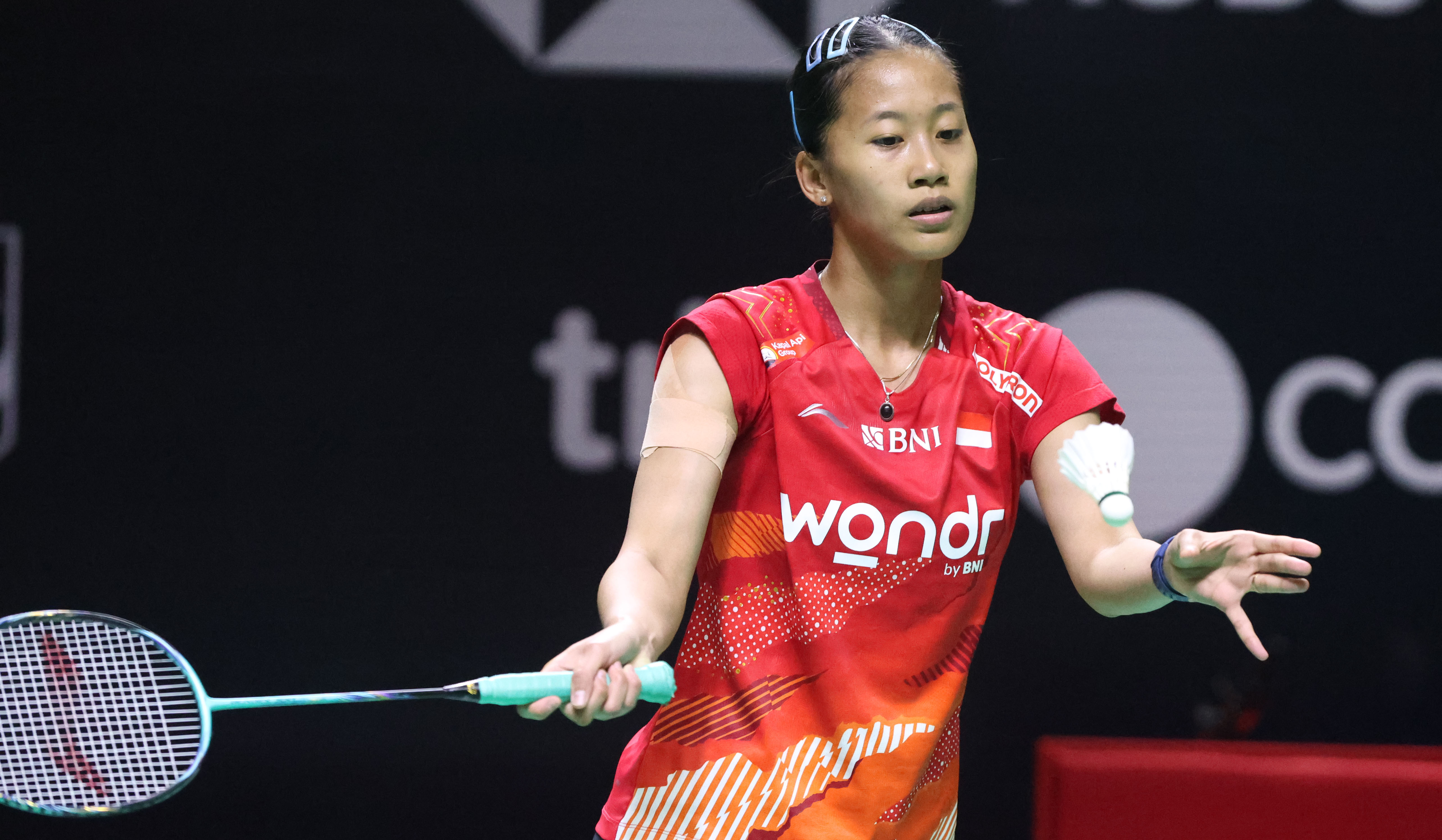Tunggal putri Indonesia, Putri Kusuma Wardani, di ajang Indonesia Masters 2026. (Agus Priatna/SinPo.id)