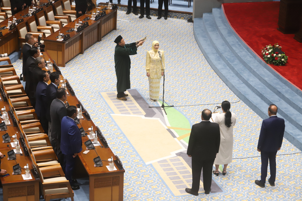 Ketua DPR Puan Maharani menyampaikan pidato Pembukaan Masa Persidangan V (Ashar/SinPo.id)
