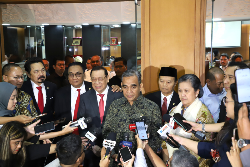 Ketua MPR RI Ahmad Muzani gelar Rapim MPR untuk membahas AKD MPR dan persiapan pelantikan Presiden pada tanggal 20 Oktober (Ashar/SinPo.id)