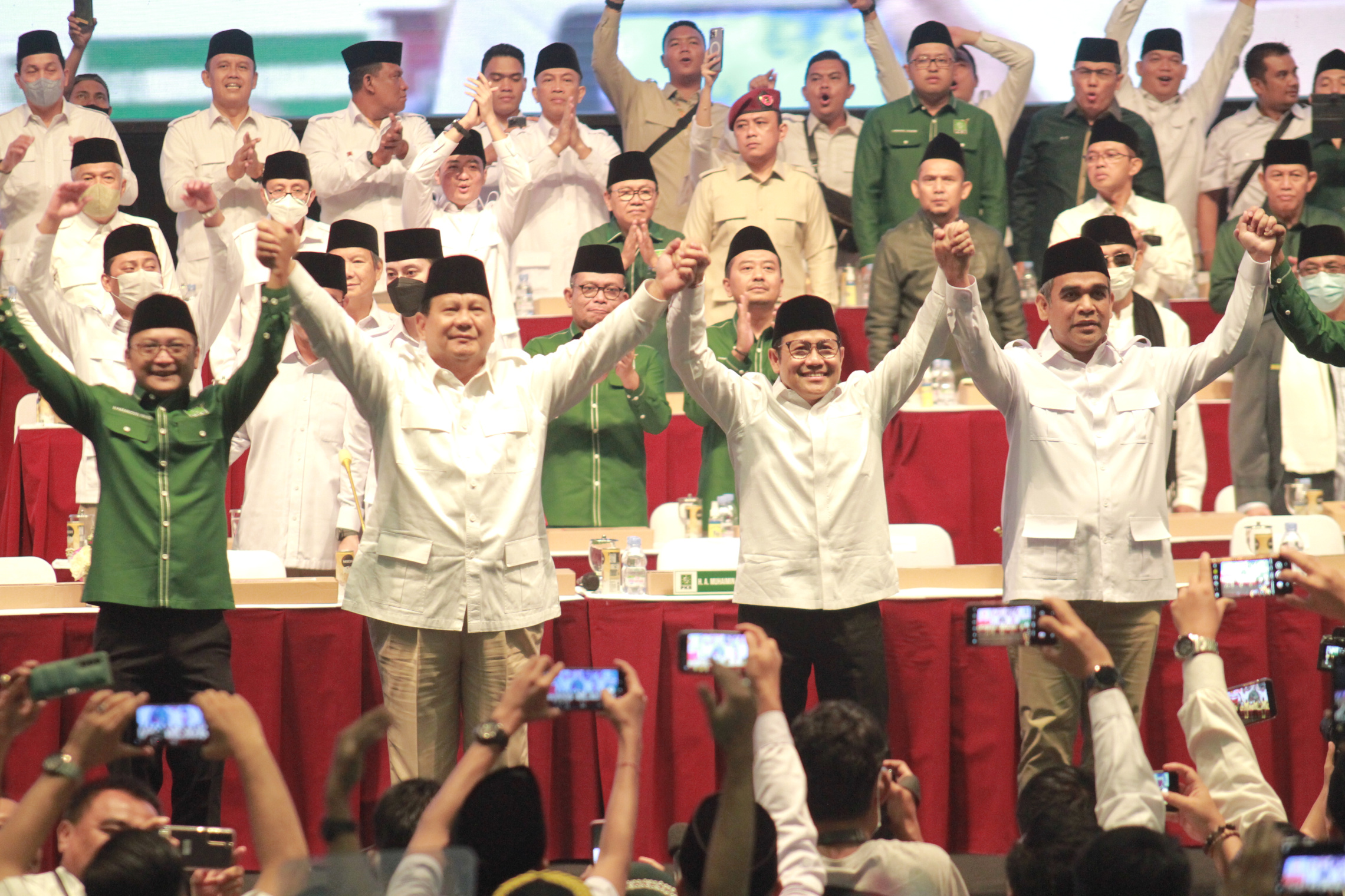 Ketua Umum Gerindra Prabowo Subianto dan Ketua Umum PKB Muhaimin Iskandar Resmi Koalisi (Ashar/SinPo.id)