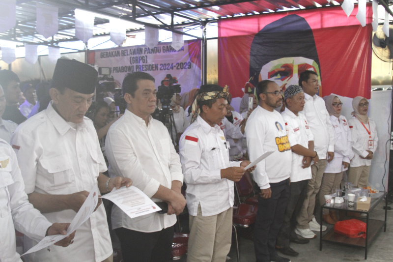 Relawan GRPG deklarasi di rumah besar relawan 08 slipi dukung Prabowo Presiden 2024 (Ashar/SinPo.id)