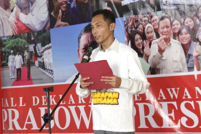 Relawan PERWIRA deklarasi dukung Prabowo Presiden di rumah besar relawan 08 (Ashar/SinPo.id)