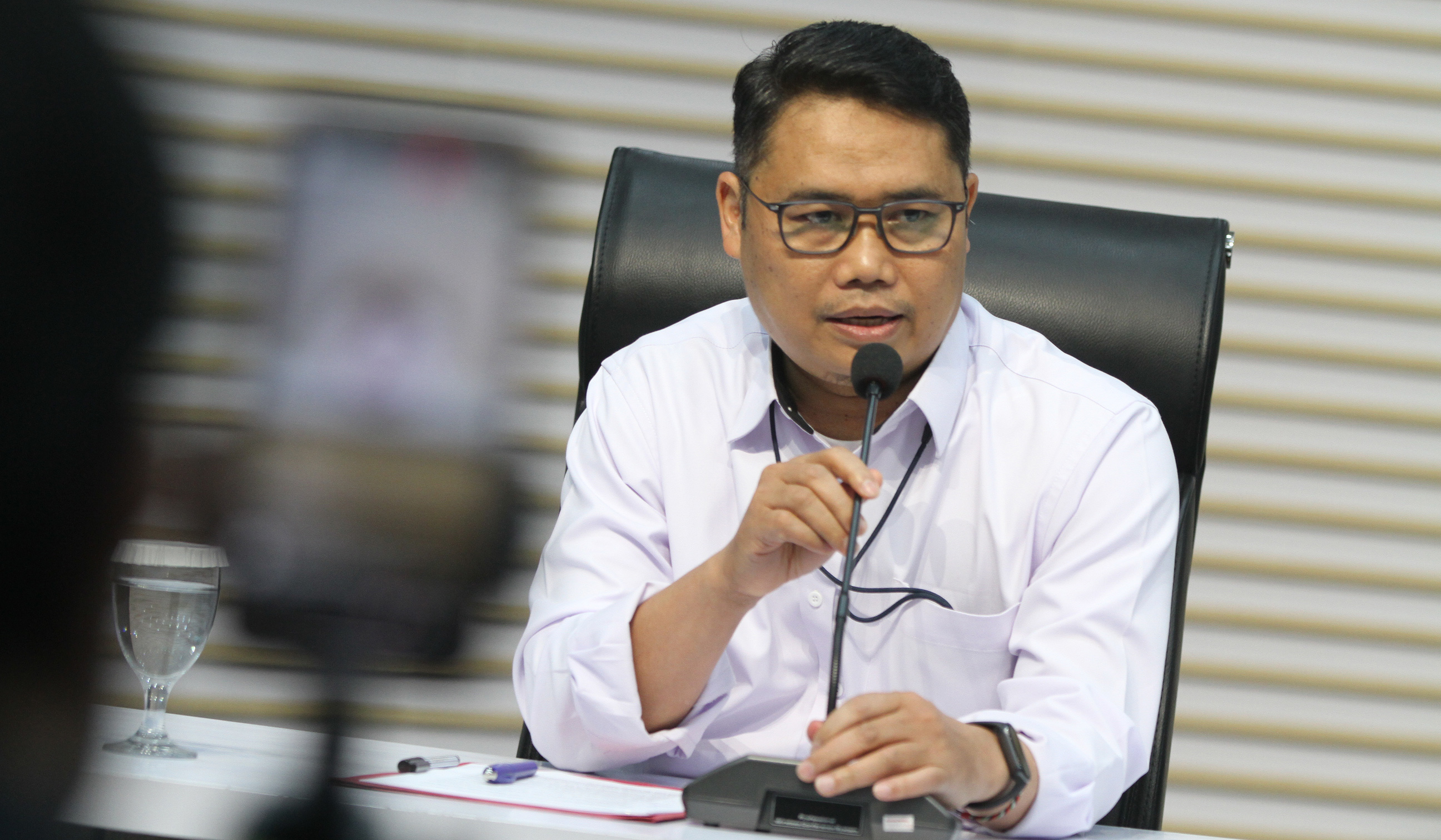 Konferensi pers penetapan tersangka korupsi Bank Jepara Artha. (Agus Priatna/SinPo.id)