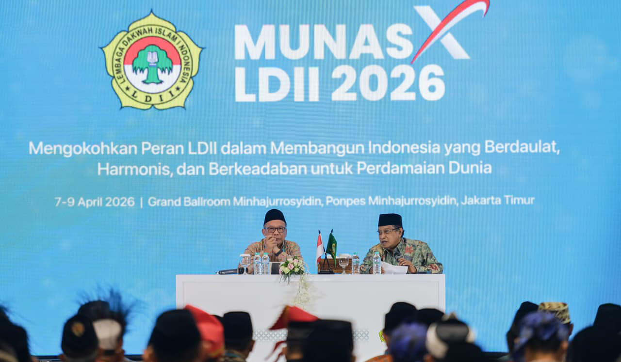 Said Aqil saat menjadi pembicara pada Munas X LDII. (Agus Priatna/SinPo.id)