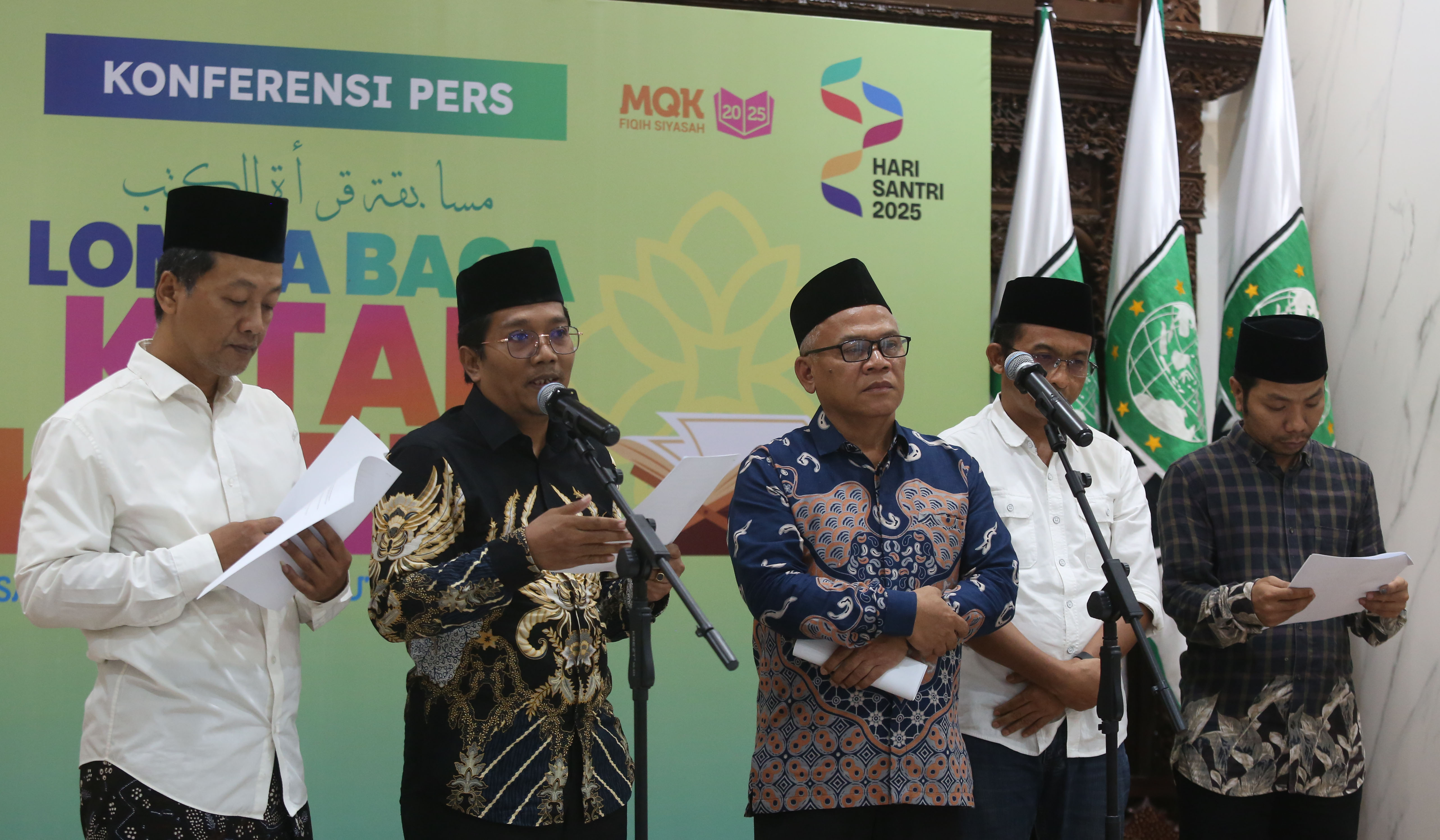 Konferensi pers jelang lomba baca kitab kuning. (Agus Priatna/SinPo.id)