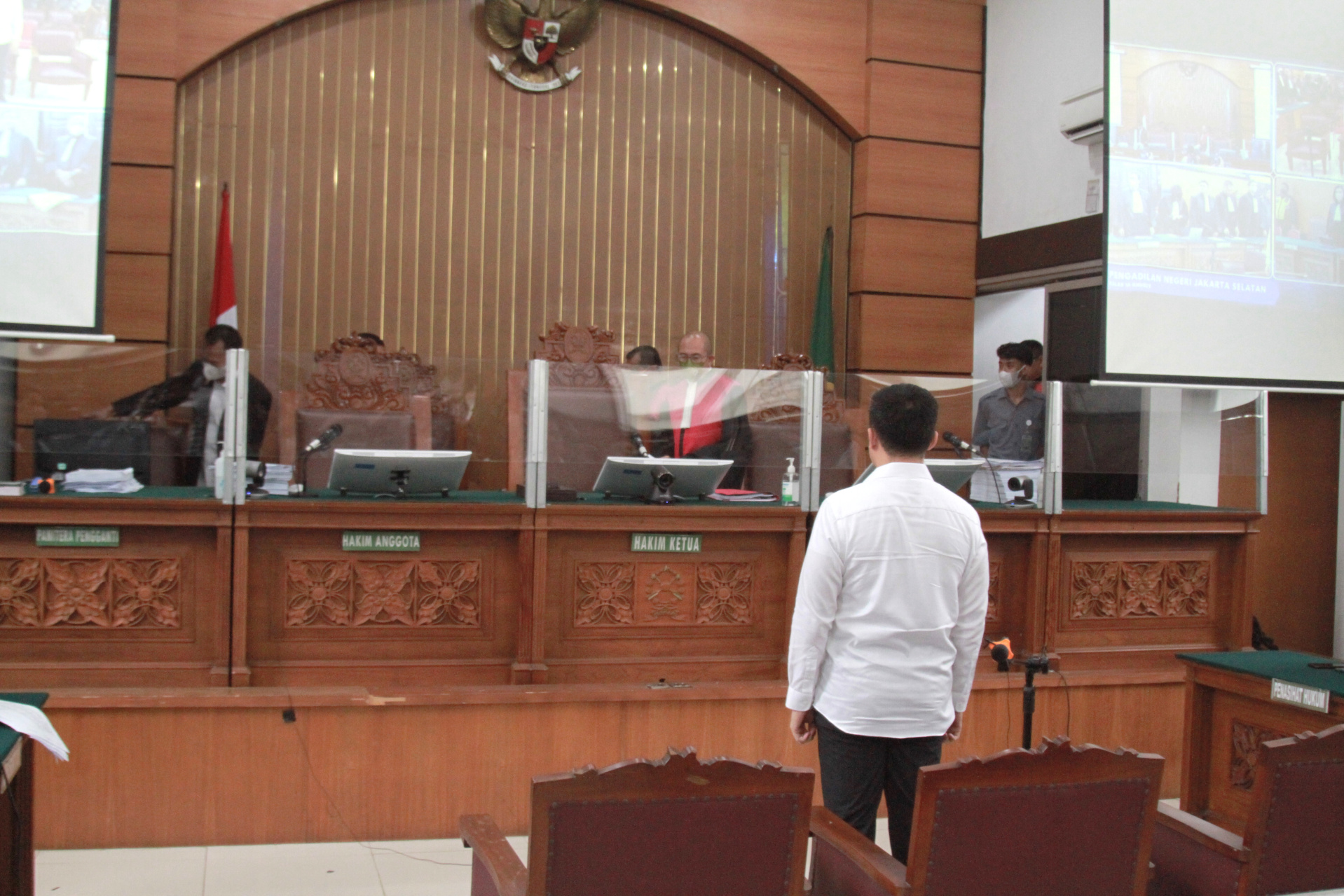 Sidang pembacaan putusan sela Arif Rahman Arifin di Pengadilan Negeri Jakarta Selatan (Ashar/SinPo.id)