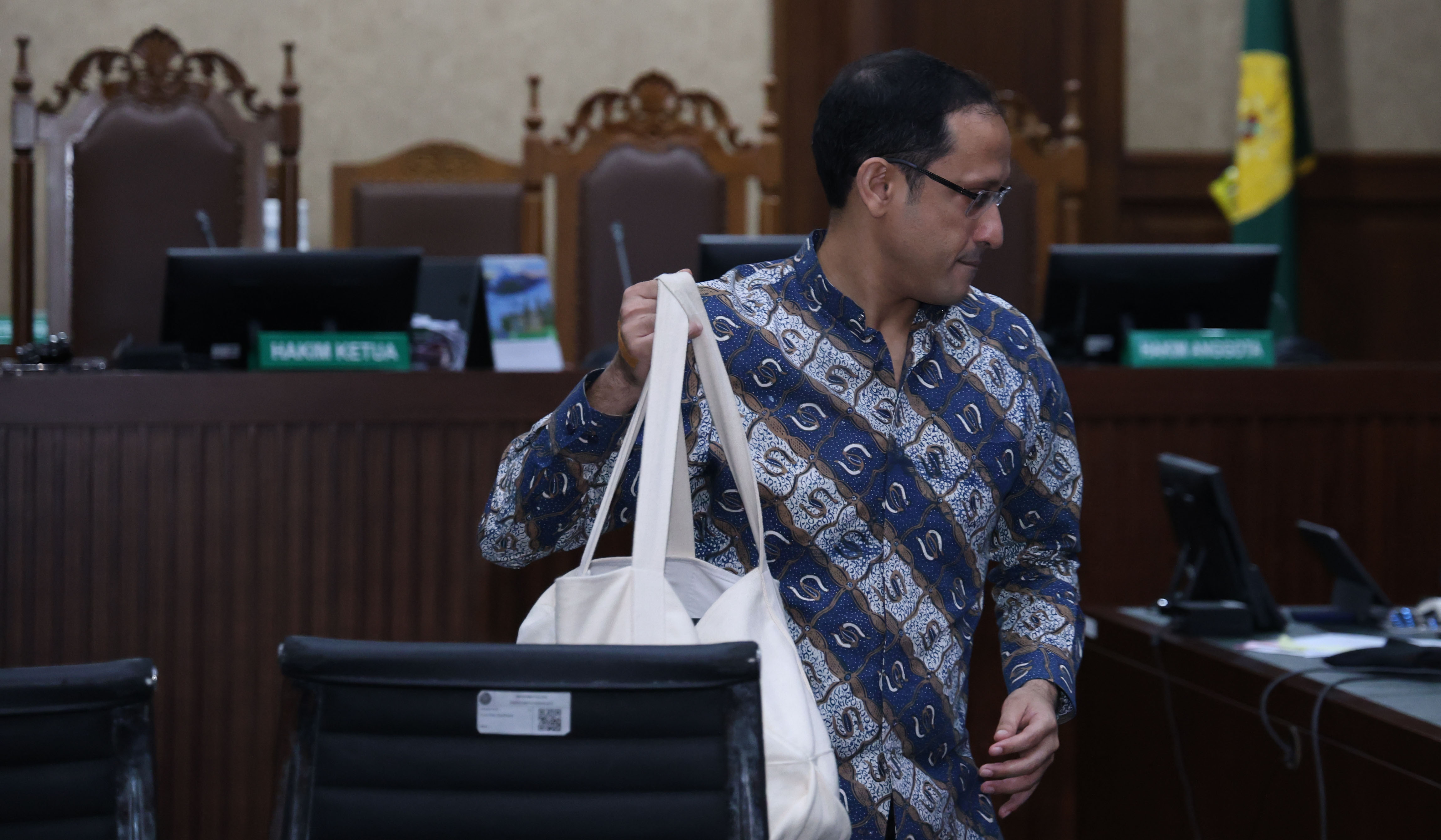 Sidang lanjutan Nadiem Makarim. (Agus Priatna/SinPo.id)