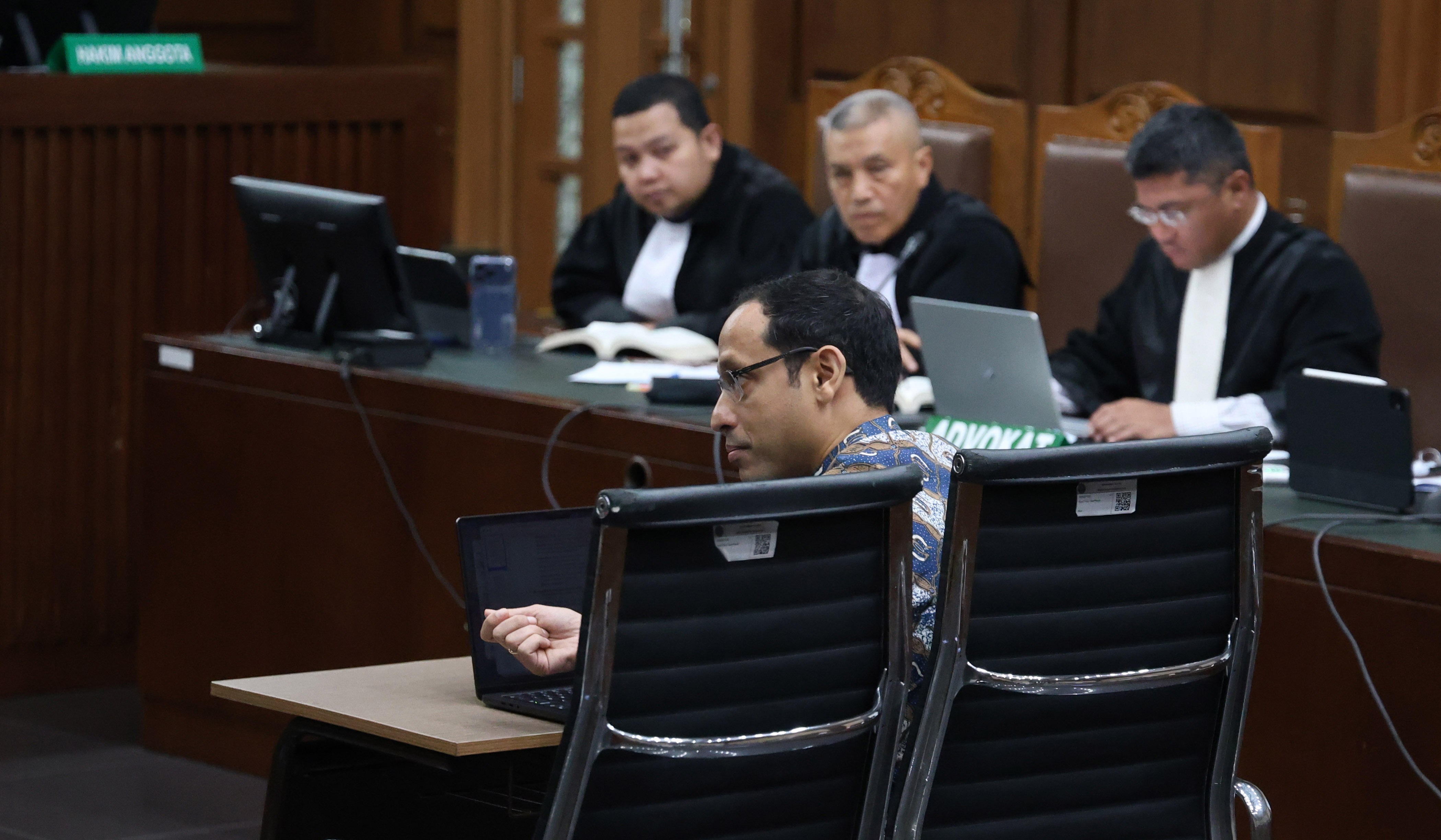 Sidang lanjutan Nadiem Makarim. (Agus Priatna/SinPo.id)
