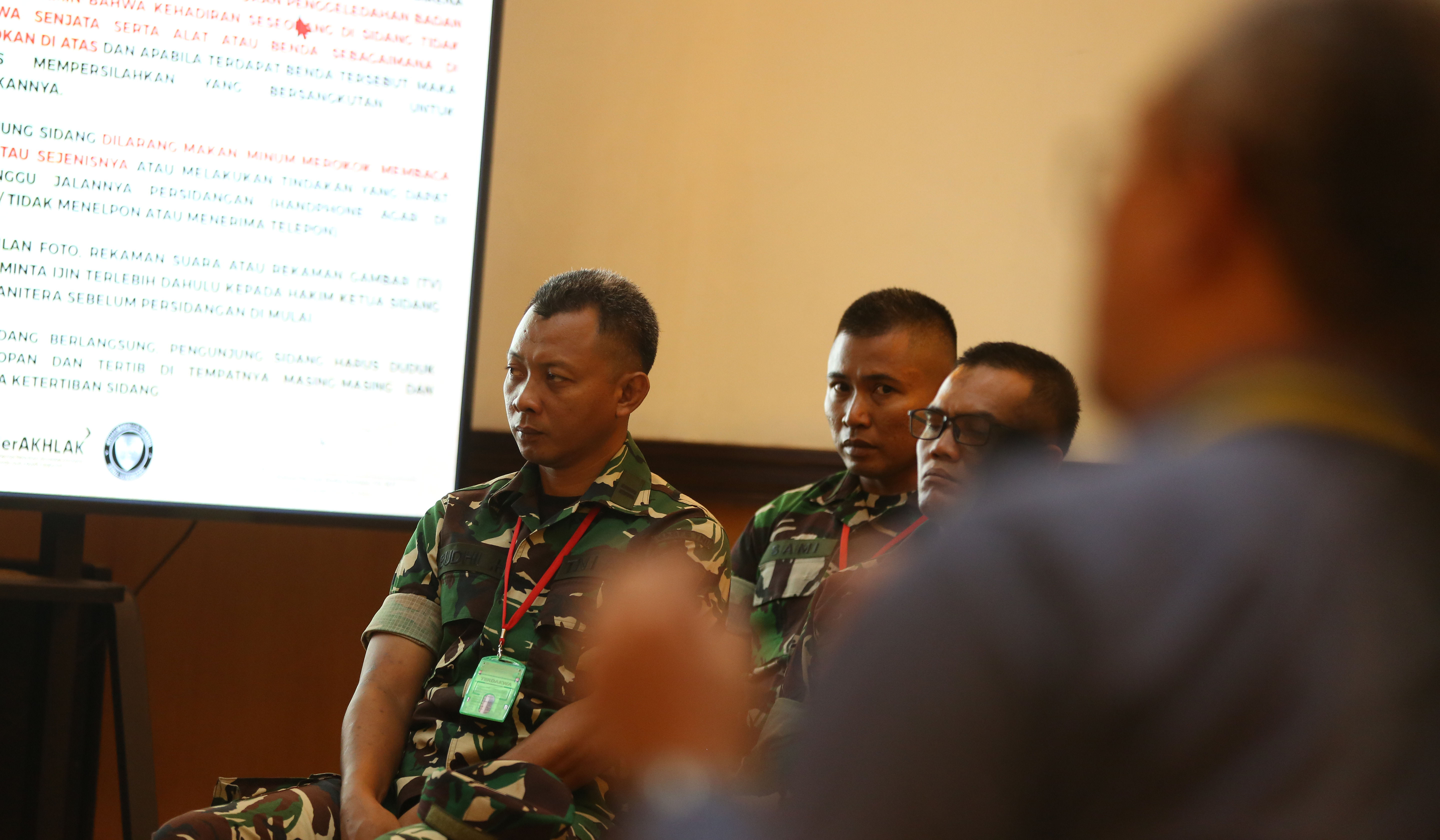 Sidang lanjutan penyerangan air keras oleh oknum TNI. (Agus Priatna/SinPo.id)