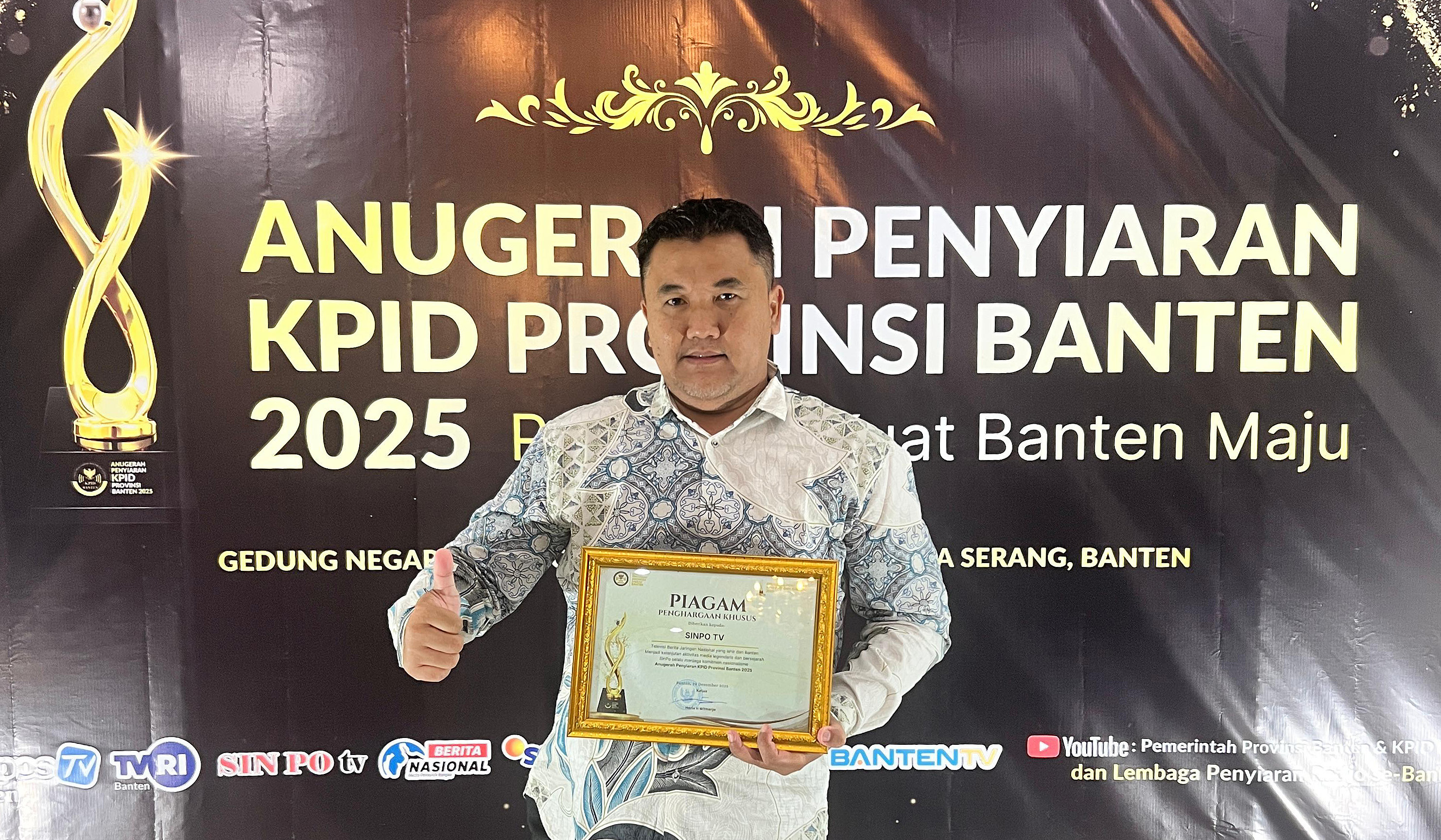 Sinpo TV raih penghargaan KPID Banten.