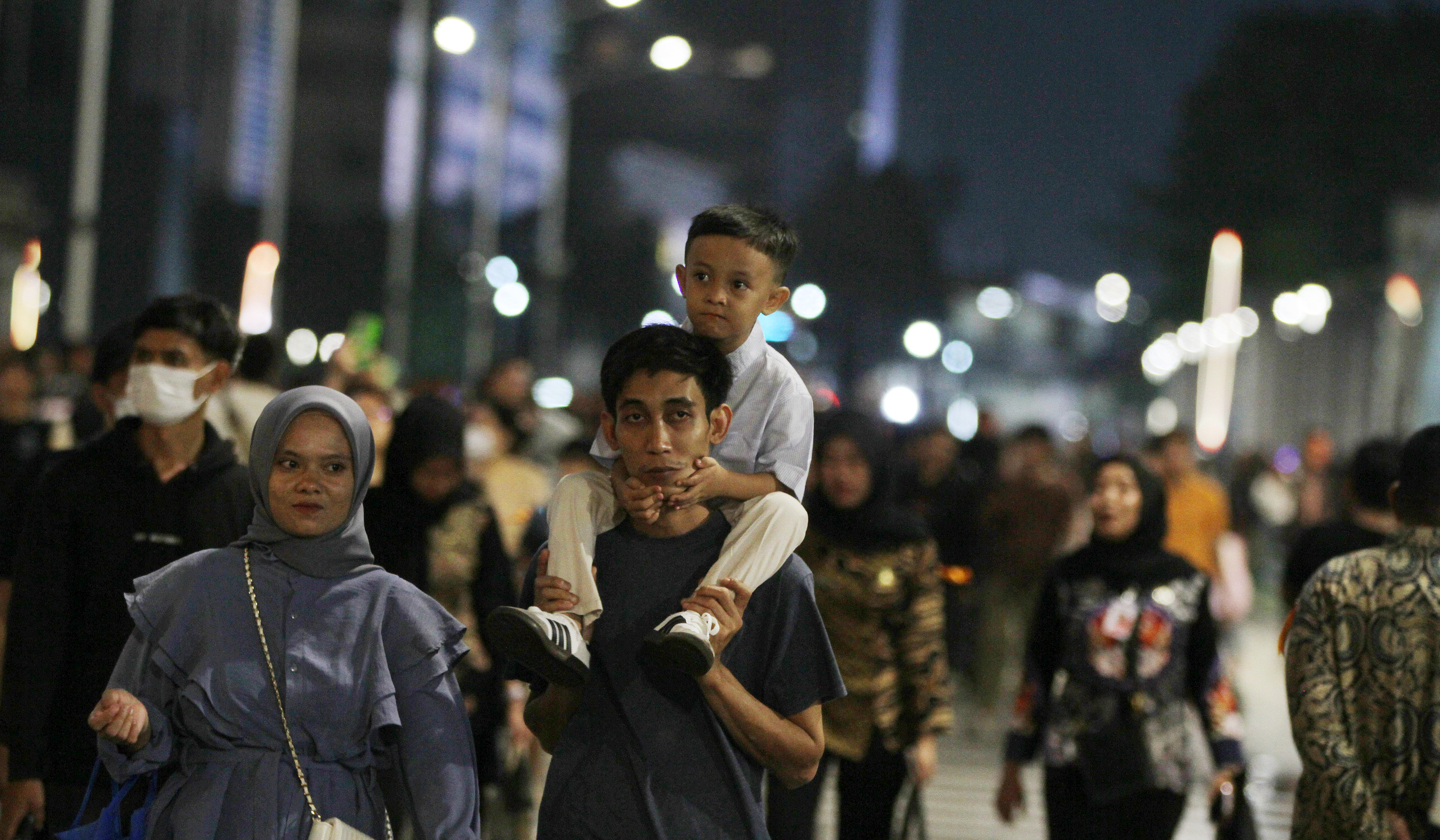 Suasana Car Free Night di jalan Thamrin. (Agus Priatna/SinPo.id)