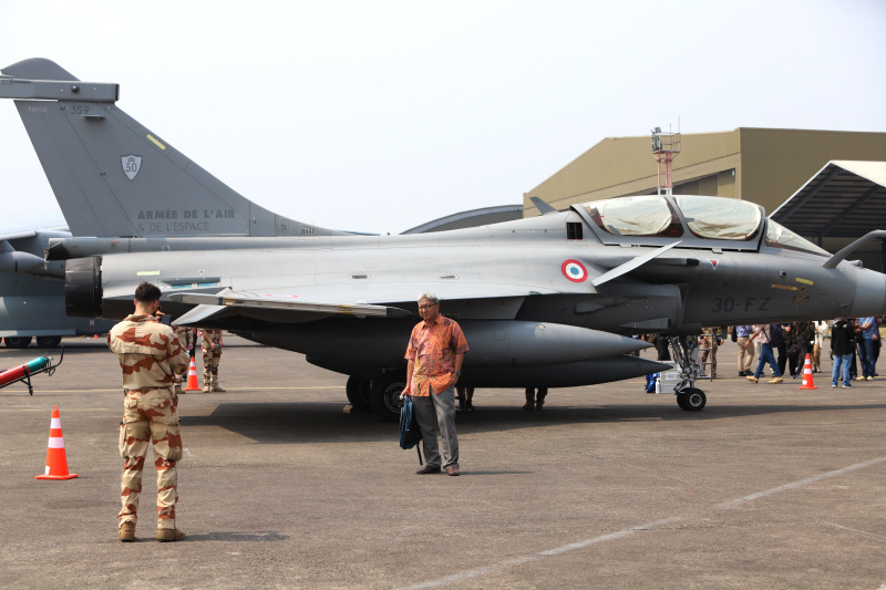 TNI-AU Prancis bawa pesawat Airbus A400M Atlas dan Pesawat Tempur Desault Rafale di Misi Pegase 2024 di Lanud Halim Perdanakusuma (Ashar/SinPo.id)