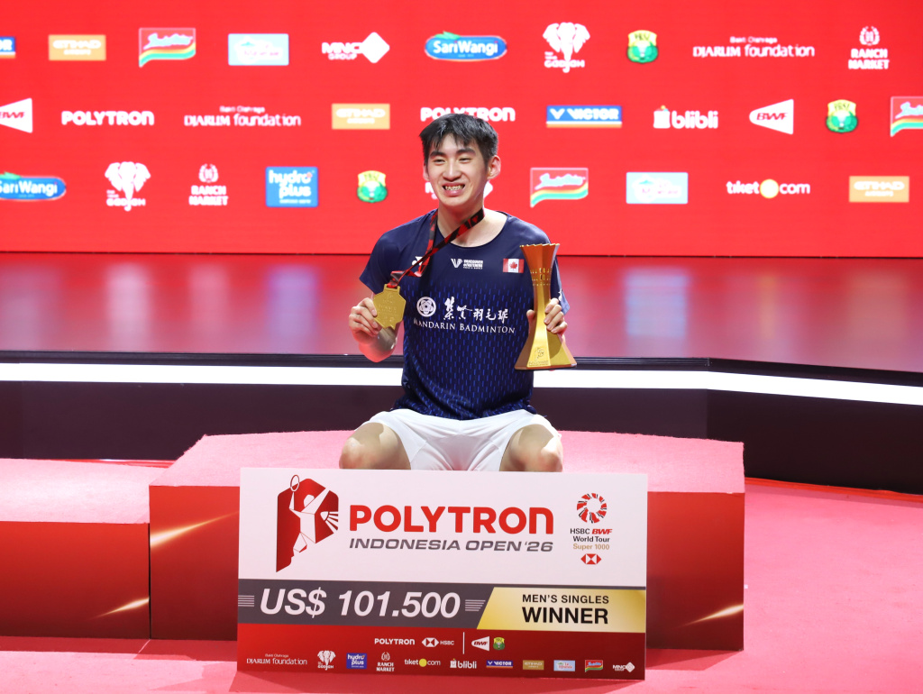 Tunggal putra Kanada Victor Lai raih juara Polytron Indonesia Open 2026 (Ashar/SinPo.id)