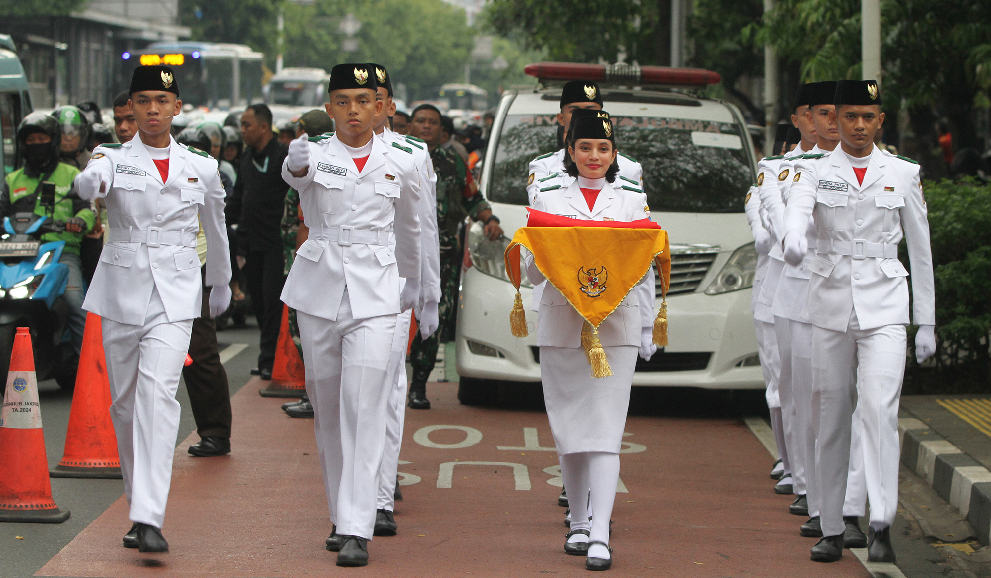 Upacara Sumpah Pemuda. (Agus Priatna/SinPo.id)
