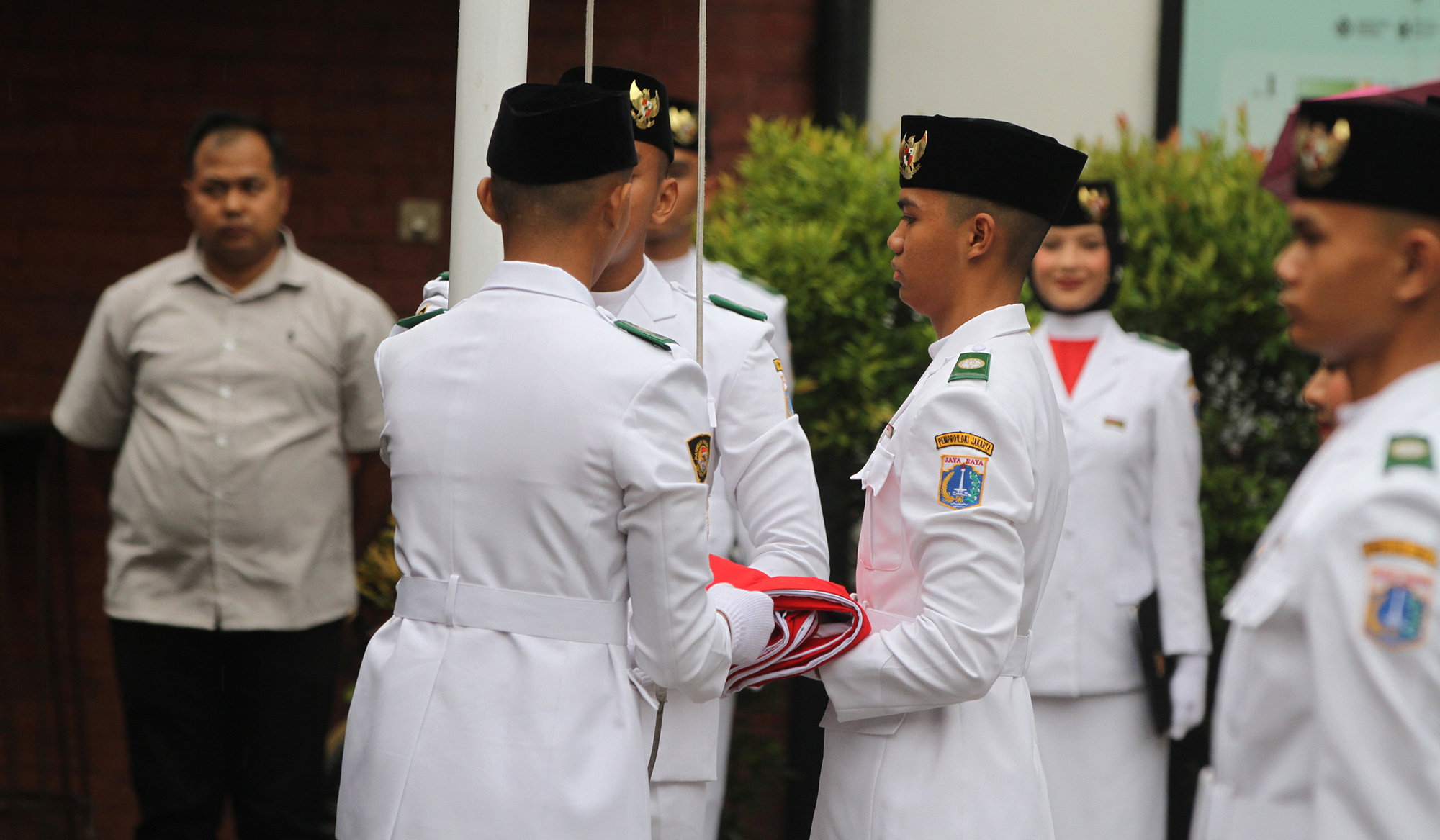 Upacara Sumpah Pemuda. (Agus Priatna/SinPo.id)