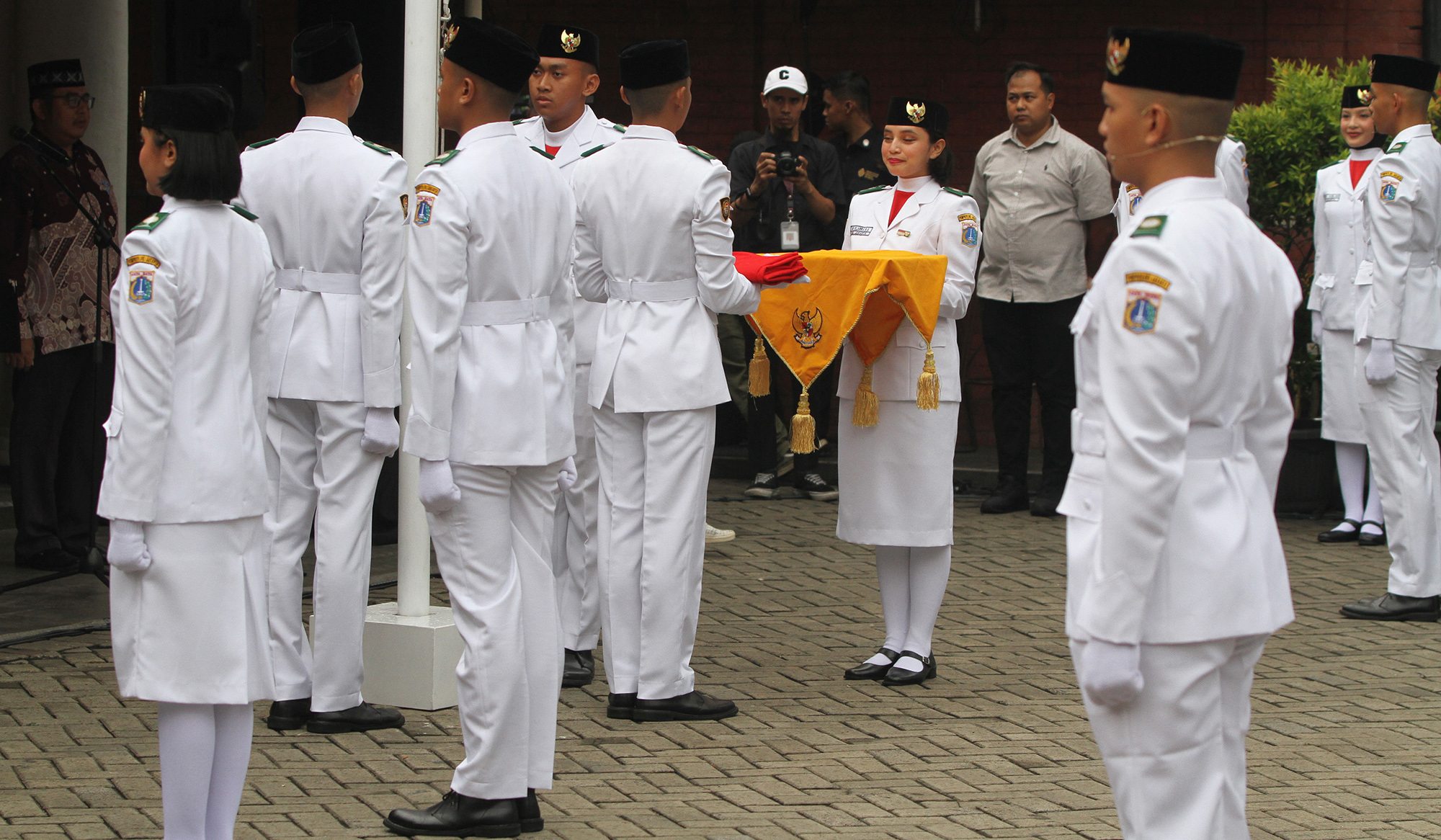 Upacara Sumpah Pemuda. (Agus Priatna/SinPo.id)