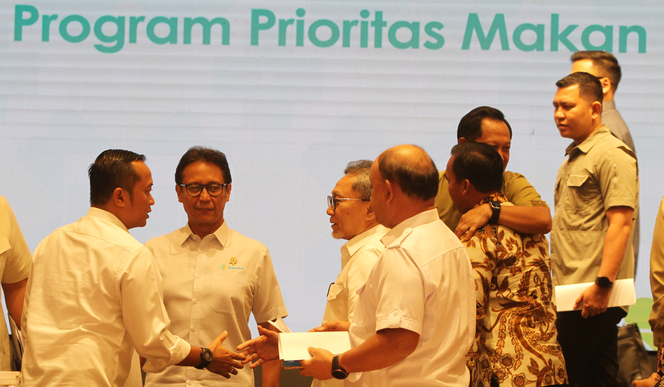 Konferensi pers program prioritas makan bergizi gratis. (Agus Priatna/SinPo.id)