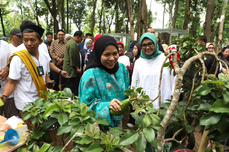 Wamenhut Sulaiman Umar Siddiq resmi membuka pameran pasar Rehabilitasi Hutan dan Lahan (RHL) didi Arboretum Ir. Lukito Daryadi, Manggala Wanabakti (Ashar/SinPo.id)